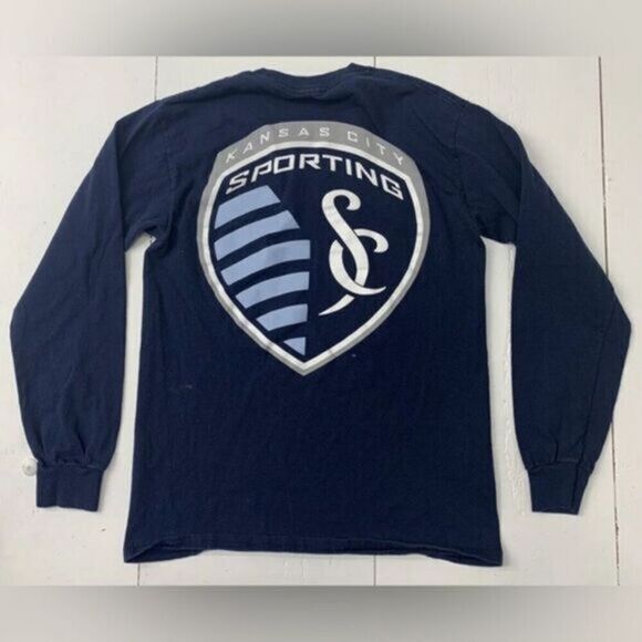 NWT Mitchell & Ness Kansas City Sporting Soccer Club Long Sleeve Crop Top - XL - Picture 1 of 8